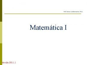 Prof Gerson Lachtermacher Ph D Matemtica I Verso
