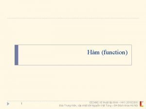 Hm function 1 EE 3490 K thut lp