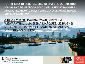 THE EFFICACY OF PSYCHOSOCIAL INTERVENTIONS TO REDUCE SEXUAL