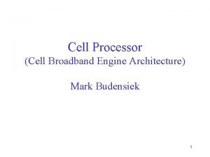 Cell processor architecture