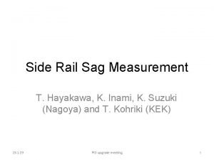 Side Rail Sag Measurement T Hayakawa K Inami