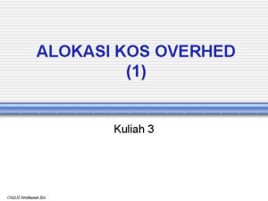 Kos overhed contoh