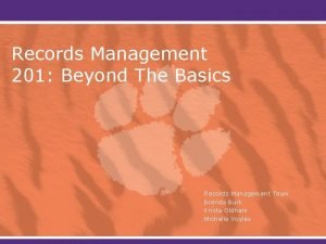 Records management 201