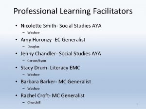 Professional Learning Facilitators Nicolette Smith Social Studies AYA