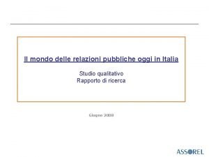 Il mondo delle relazioni pubbliche oggi in Italia