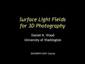 Surface light field