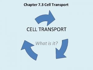 Chapter 7 3 Cell Transport CELL TRANSPORT What