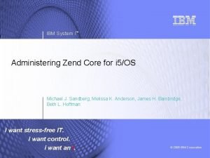 IBM System i Administering Zend Core for i