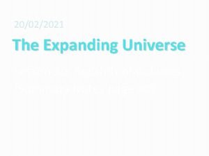 20022021 The Expanding Universe Lesson 30 Redshift of