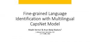 Finegrained Language Identification with Multilingual Caps Net Model