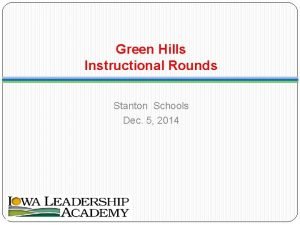 Green Hills Instructional Rounds Stanton Schools Dec 5