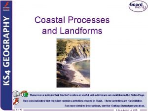 Coastal Processes and Landforms These icons indicate that