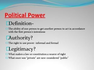 Political power definition
