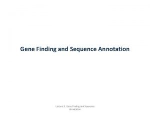 Gene annotation