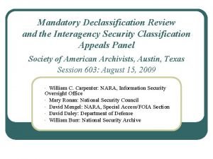 Mandatory declassification review