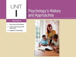Module 2 today's psychology and its approaches