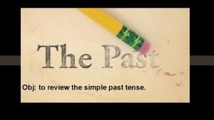 Obj to review the simple past tense Queridos