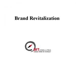 Revitalizing brands