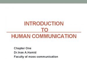 Introduction to human communication