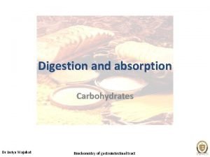 Digestion of carbohydrates biochemistry