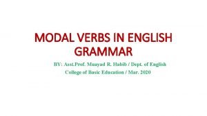What is model verb