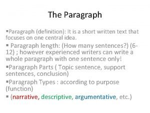 Short the paragraph