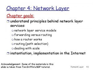 Goals of network layer