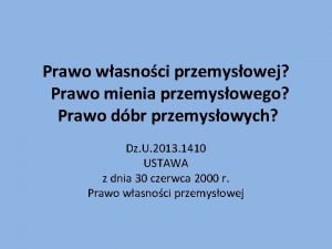 Prawo wasnoci przemysowej Prawo mienia przemysowego Prawo dbr