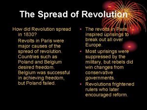 Where did revolution spread in 1830 Where did revolution spread in 1830