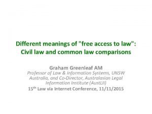 Different meanings of free access to law Civil