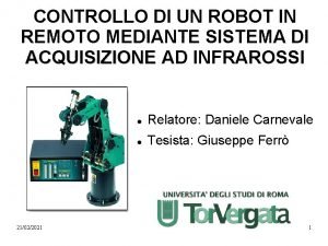 CONTROLLO DI UN ROBOT IN REMOTO MEDIANTE SISTEMA