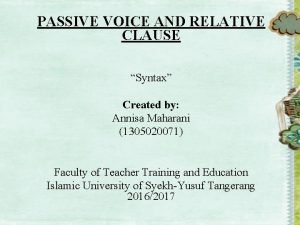 Relative clause passive