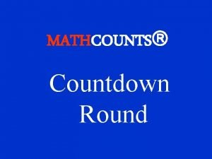 Mathcounts countdown round