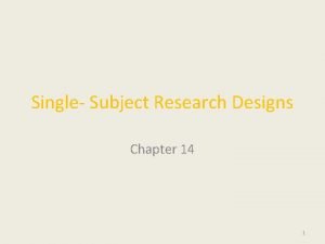Single subject research design examples