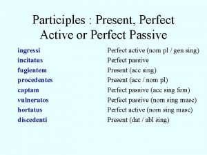Perfect active participle latin