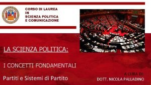 CORSO DI LAUREA IN SCIENZA POLITICA E COMUNICAZIONE