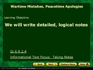 Wartime mistakes peacetime apologies