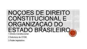 1 Direito Constitucional 2 Estrutura da CF88 3