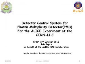 Detector Control System for Photon Multiplicity DetectorPMD For