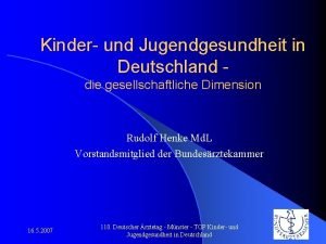 Kinder und Jugendgesundheit in Deutschland die gesellschaftliche Dimension