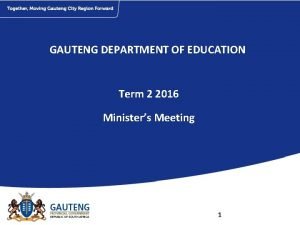 MB TRXE GAUTENG DEPARTMENT OF EDUCATION Term 2