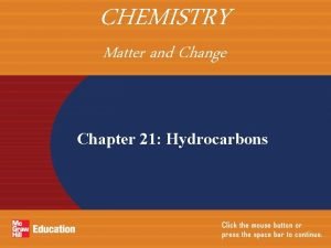CHEMISTRY Matter and Change Chapter 21 Hydrocarbons CHAPTER
