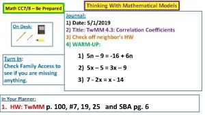 Math CC 78 Be Prepared On Desk Turn