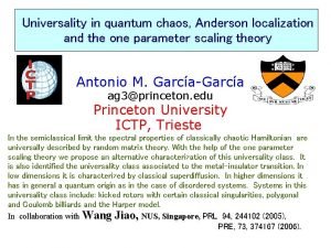 Universality in quantum chaos Anderson localization and the