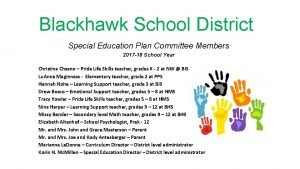 Blackhawk School District Special Education Plan Committee Members