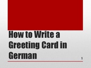 Writing a christmas card in german