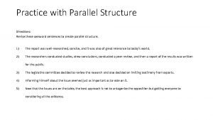 Parallel structure in writing