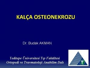 KALA OSTEONEKROZU Dr Budak AKMAN Yeditepe niversitesi Tp