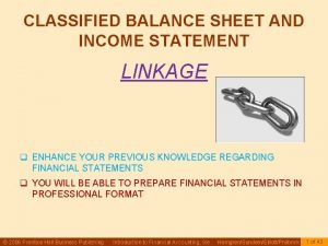 Classified balance sheet order