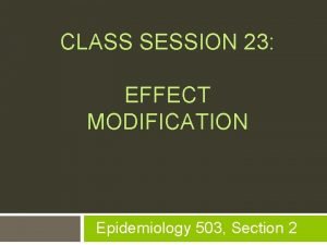 Effect modification epidemiology